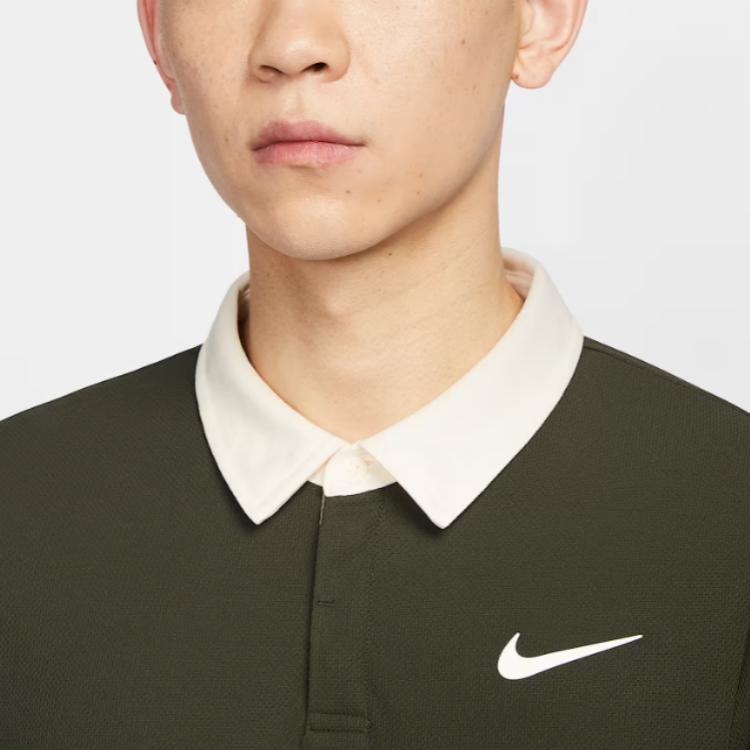 Nike Dri-FIT ADVCourt Slam SS25 Schnelltrocknendes Sport-Polo Langarm Tennis-Shirt Herren Oberteile Redwood Hell-Elfenbeinweiß IB8142-355 2XL von Joom DACH