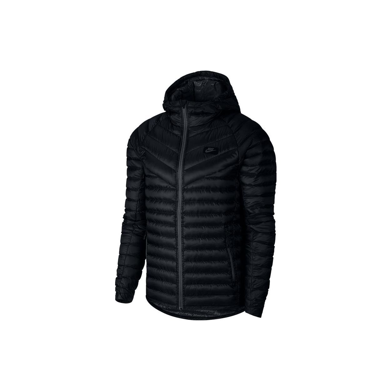 Nike Einfarbiges Logo Schriftzug Kapuzen Langarm Gesteppte Daunenjacke Herren Oberbekleidung Schwarz 943373-010 M von Joom DACH