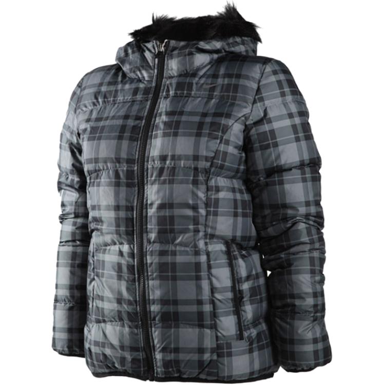 Nike FW22 Kariert Colorblock Wendbare Daunenjacke mit Kapuze Damen Jacken Grau 506080-021 M von Joom DACH