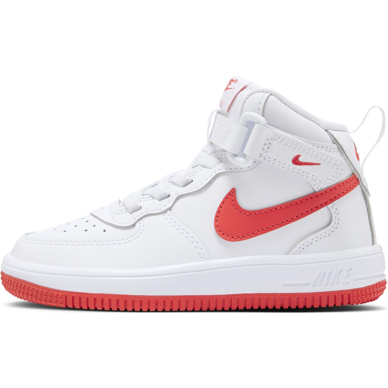 Nike Force 1 Mid Easy On Fashion Stoßdämpfend Langlebig High Top Freizeitschuhe Kinder Sneaker Weiß Rot FJ1917-106 25 von Joom DACH