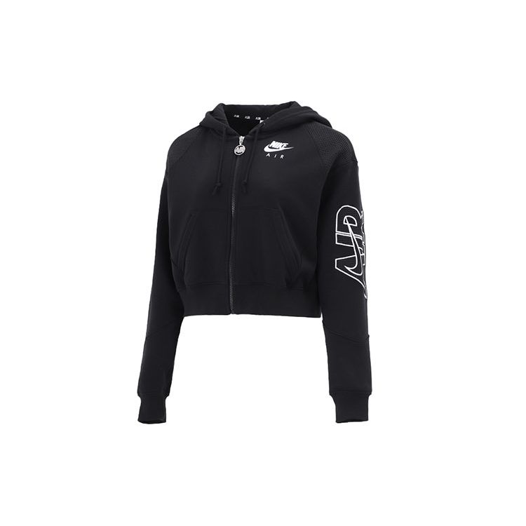 Nike Lässige Sportliche Cropped Strick-Kapuzenjacke Damen Oberbekleidung Schwarz DM6064-010 M von Joom DACH