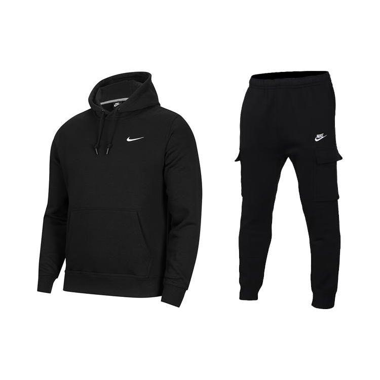 Nike Logo Bestickter Kapuzenpullover mit Kordelzug, mehreren Taschen und langen Hosen, Lässiges Sportset für Herren, Hoodies, Hosen Schwarz 916271-010+CD3130-010 M Nike Logo Bestickter Kapuzenpullover mit Kordelzug, mehreren Taschen und langen Hosen, Lässiges Sportset für Herren, Hoodies, Hosen Schwarz 916271-010+CD3130-010 M von Joom DACH