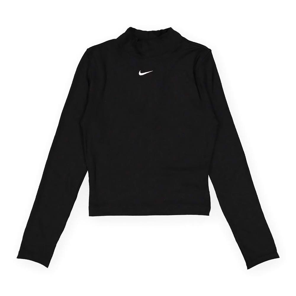 Nike Logo Print High Neck Slim Fit Langarm T-Shirt Damen Tops Schwarz DV7881-010 M von Joom DACH