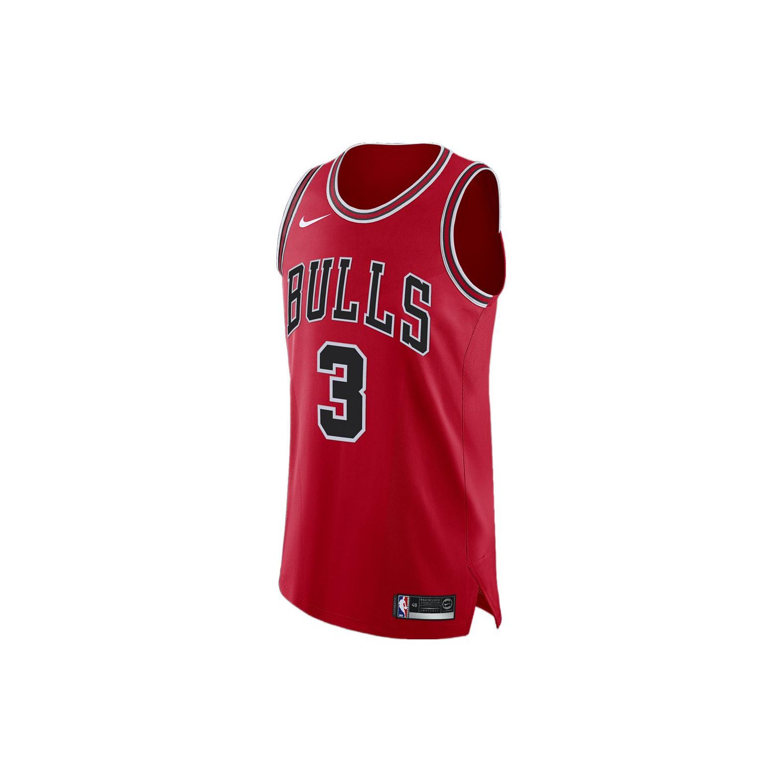 Nike NBA Logo Bedrucktes Atmungsaktives Reguläres Basketballtrikot Player Edition Chicago Bulls Wade 3 Herren Trikot Rot 863017-658 M von Joom DACH