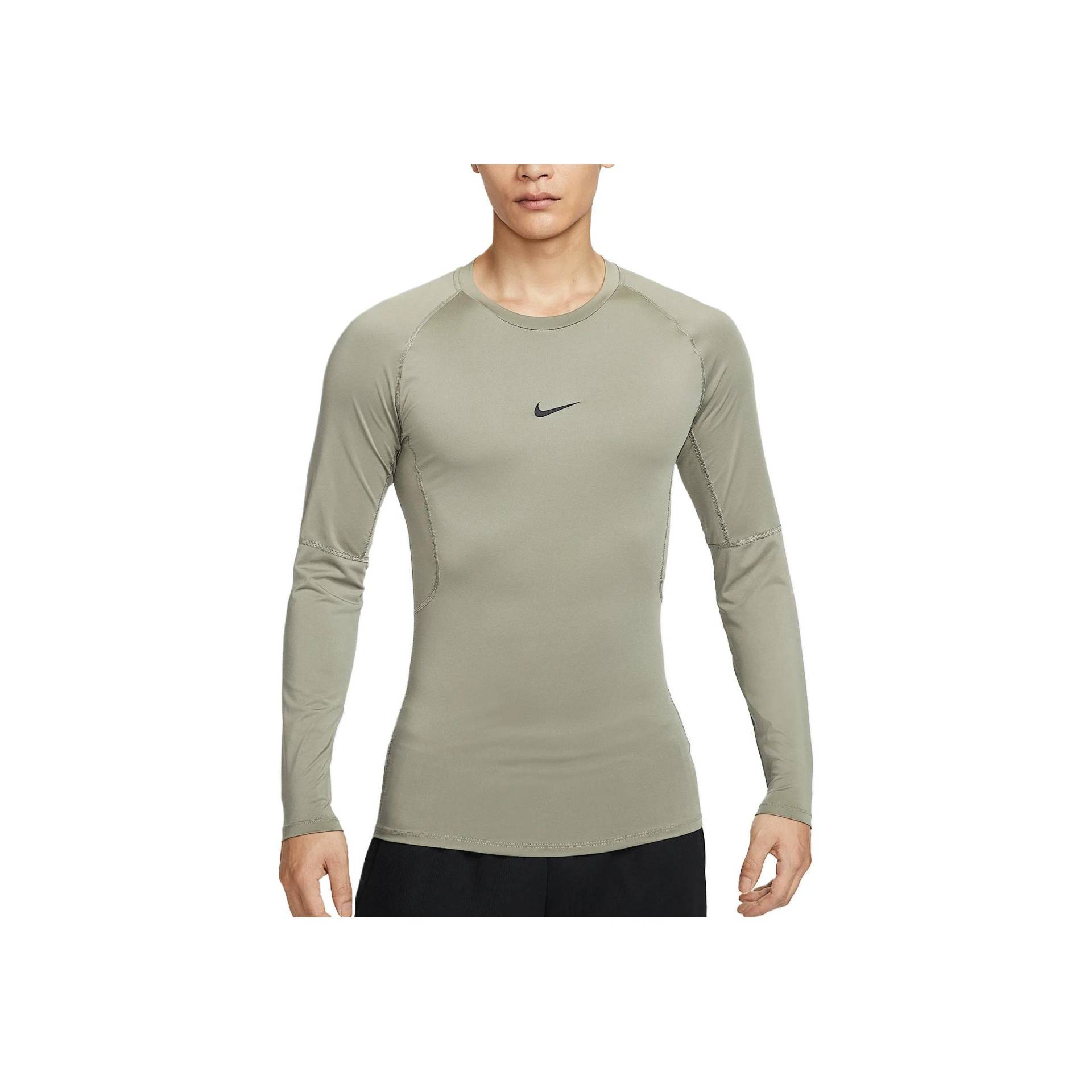 Nike Pro Bequemes Schnelltrocknendes Weiches Atmungsaktives Fitnessshirt Herren Tops Hellarmgrün Schwarz FB7920-320 S von Joom DACH