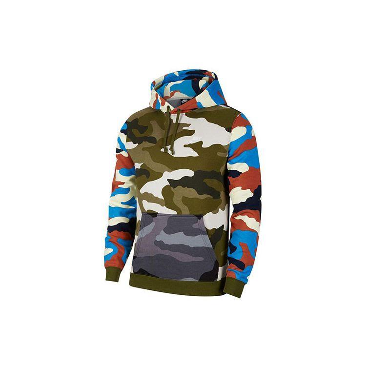 Nike Sportswear Club Fleece Camo Patch Fleece-gefütterter Hoodie Herren Oberteile Olive CQ7764-327 M von Joom DACH