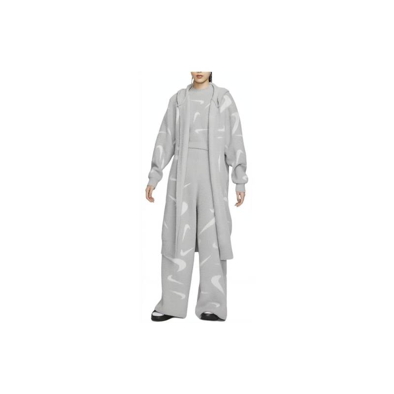 Nike Sportswear Phoenix Cozy Allover-Print Lockerer Langer Strick-Hoodie Damen Tops Light-Smoke-Grey FD4283-077 S von Joom DACH