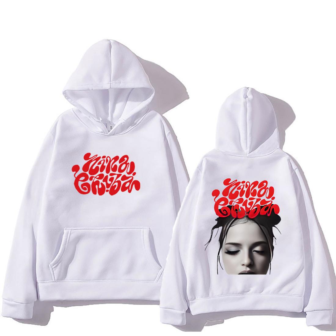 Nina Chuba Style Mode Doppelseitig bedruckter Hoodie Herren Damen Vintage Oberteile Hip Hop Streetwear Fleece Langarm Sweatshirts S von Joom DACH