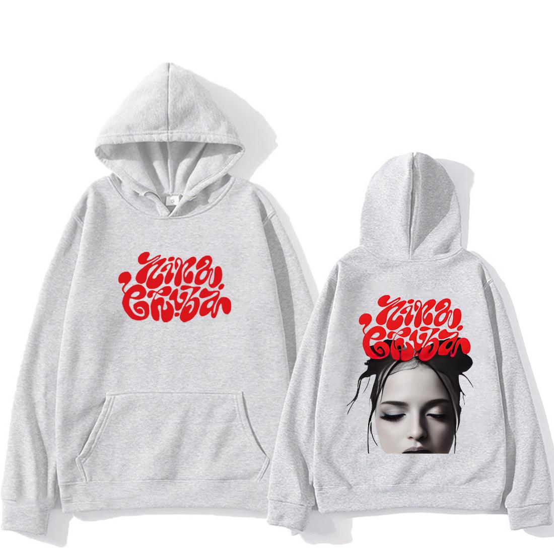 Nina Chuba Style Mode Doppelseitig bedruckter Hoodie Herren Damen Vintage Oberteile Hip Hop Streetwear Fleece Langarm Sweatshirts S von Joom DACH