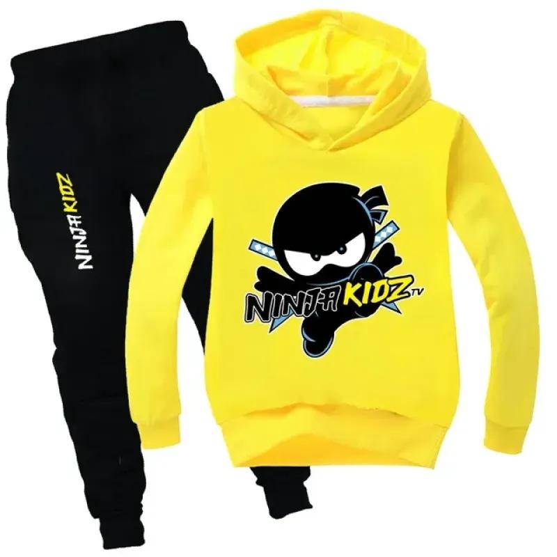 Ninja Jungen Kleidung Set Frühling Herbst Mode Hoodies Trainingsanzug NINJA KIDZ Kapuzen T-Shirt Anzug Kinder Kind Mädchen Sweatshirt 140 von Joom DACH