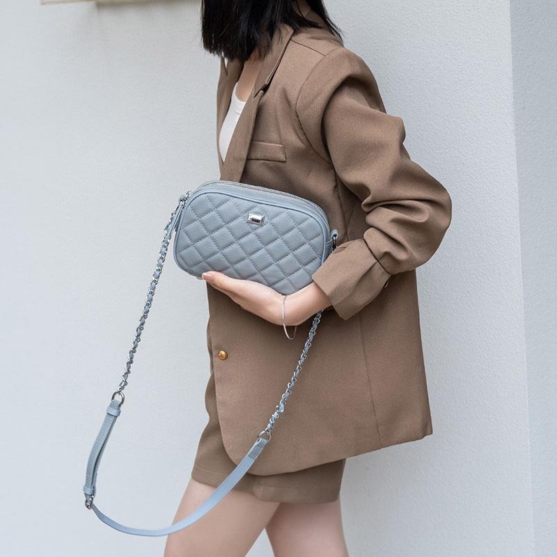 Nische Textur Tasche Damentasche Sommer All Match Kleine Tasche Mode Diamantrahmen Kameratasche Damen Umhängetasche Schultertasche 21.5*14*7CM von Joom DACH