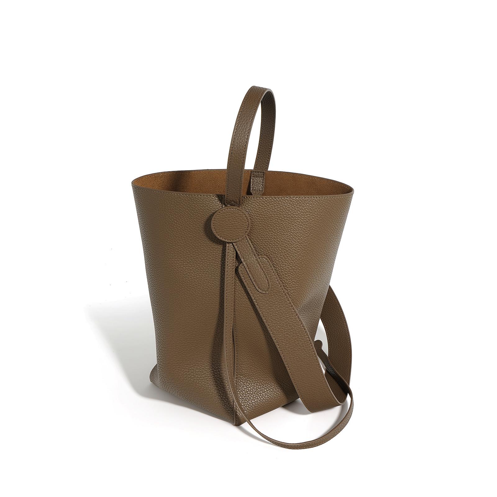 Nischen-Design Kuhfell Bucket Bag Neue Lässige Einfache Tragetasche Große Kapazität Tragbare Schulter Messenger Bag von Joom DACH