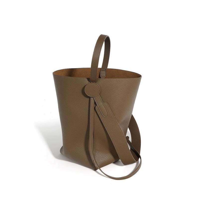 Nischen-Design Kuhfell Bucket Bag Neue Lässige Einfache Tragetasche Große Kapazität Tragbare Schulter Messenger Bag von Joom DACH