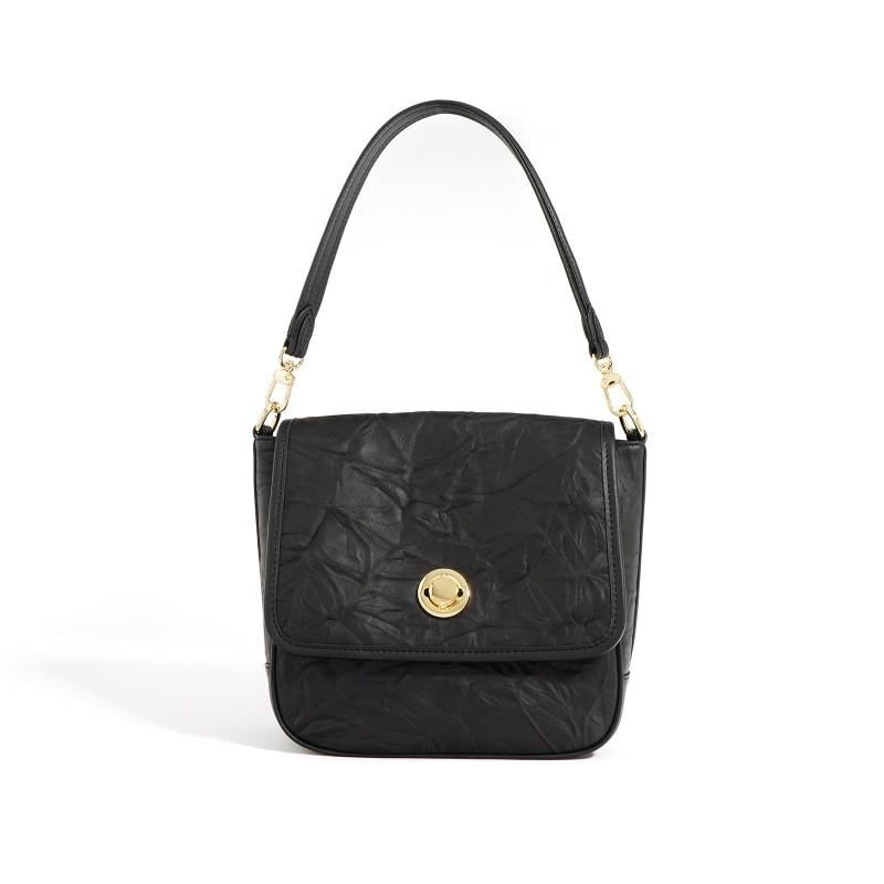 Nischen-Premium-Plissee-Tasche Damen Neu Hand-Held Schulter Crossbody Handgekratzte Pendler-Achseltasche schwarz von Joom DACH