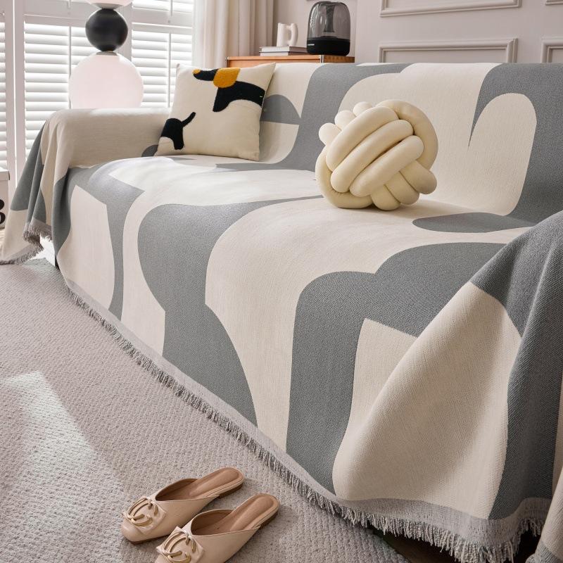 Nordic Chenille Sofa Überwurf Decken Outdoor Camping Picknick Große Decke Freizeit Strand Handtuch Weiß Reise Teppich Quasten Leinen Hause 180x260cm von Joom DACH