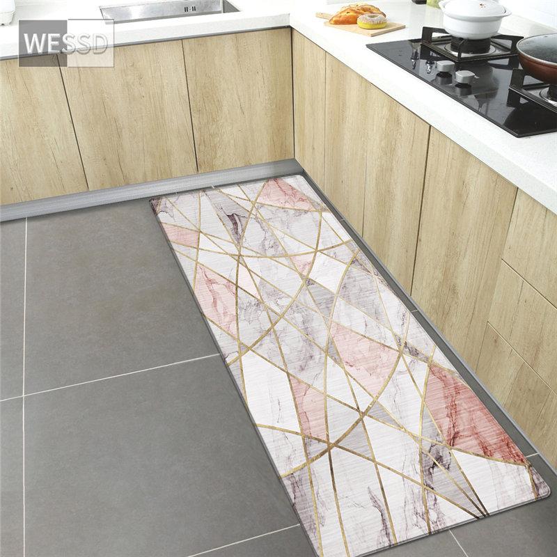 Nordic Geometrische Marmor Küche Matte Läufer Teppich Korridor Teppich Nachttisch Matte 50x160cm von Joom DACH