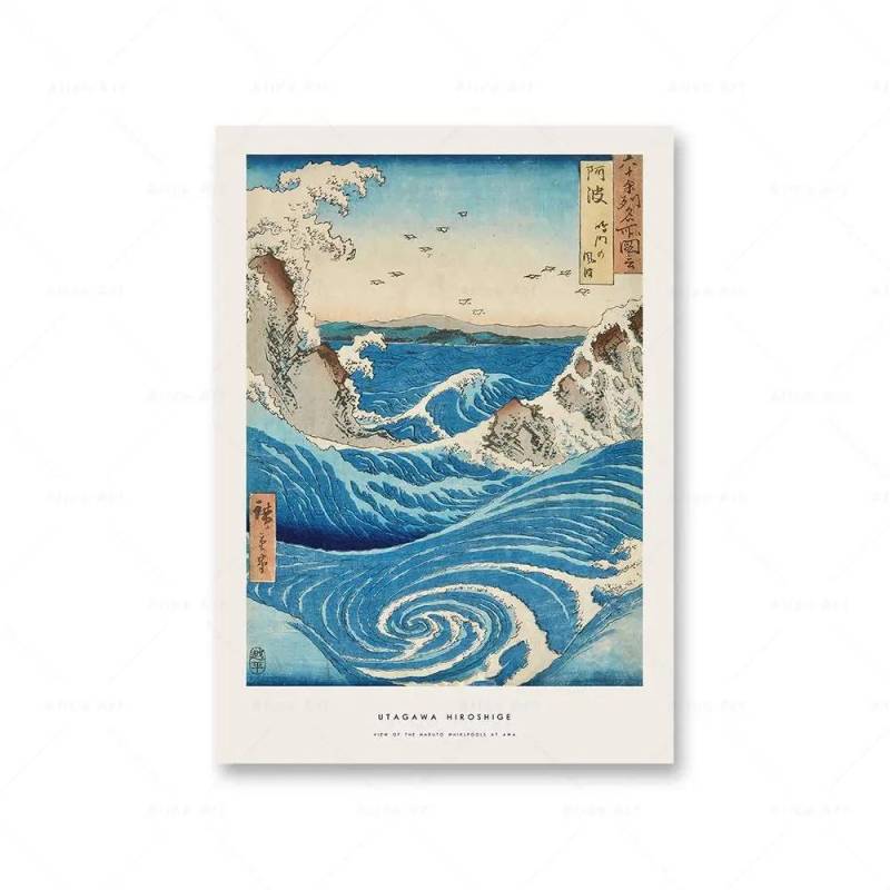 Nordic Hokusai Ohara Koson Japan Stil Welle Wand Kunst Leinwand Malerei Poster Und Drucke Wand Bilder Für Wohnzimmer Wohnkultur 40x60cm No Framed von Joom DACH