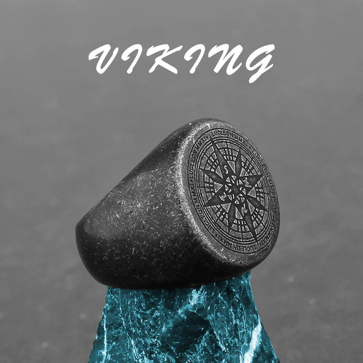 Nordic Viking Edelstahl Ring Anker Kompass Baum des Lebens Viking Rune Wolf Männer und Frauen Ring Schmuck Fabrik 9 von Joom DACH