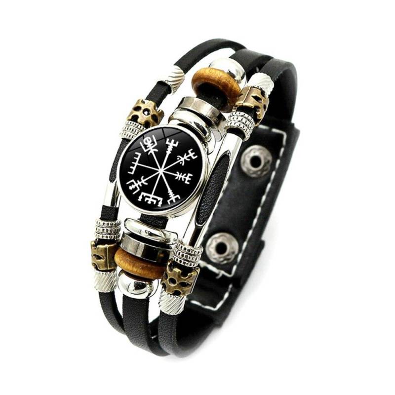 Nordic Viking Odin Kompass Druckknopf Armband für Männer Vintage Multilayer Weave Schwarz Punk Leder Armband Handgemachte Mann Geschenke Nordic Viking Odin Kompass Druckknopf Armband für Männer Vintage Multilayer Weave Schwarz Punk Leder Armband Handgemachte Mann Geschenke von Joom DACH