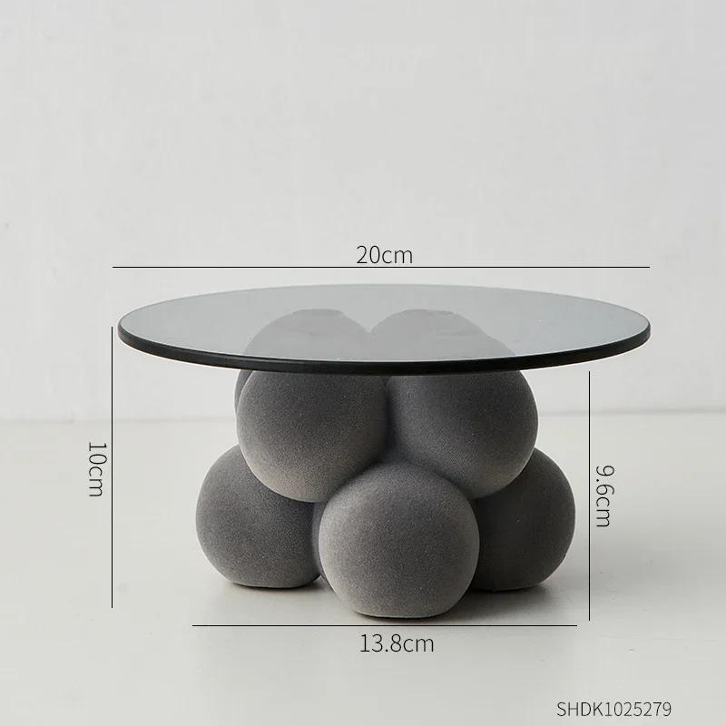 Nordische Beflockung Harzkugel Tablett Ornamente Tablett Obst Aufbewahrungstabletts Kerzenhalter Mehrzwecktablett Wohnzimmer Dekoration Geschenk von Joom DACH