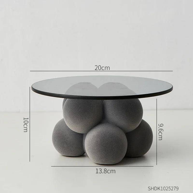 Nordische Beflockung Harzkugel Tablett Ornamente Tablett Obst Aufbewahrungstabletts Kerzenhalter Mehrzwecktablett Wohnzimmer Dekoration Geschenk von Joom DACH