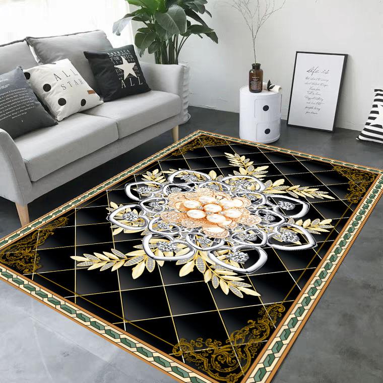 Nordische Blumen 3D-Teppich für Zuhause, Wohnzimmer, Schlafzimmer, Sofa, Fußmatte, Dekor, Spielbereich, Teppich, rutschfeste Bodenmatte 60*90cm von Joom DACH