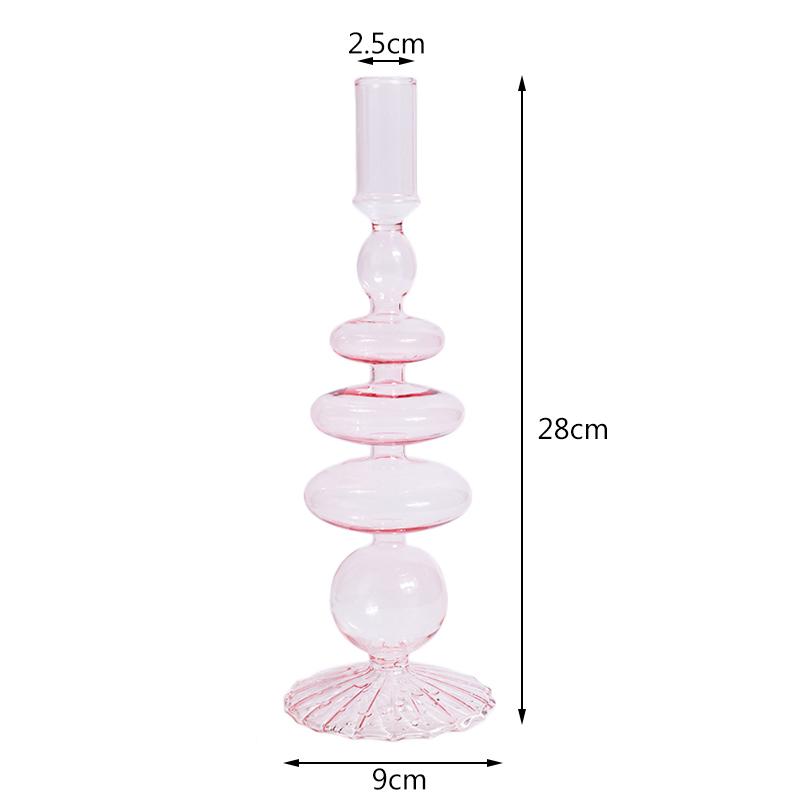 Nordischer Kerzenhalter aus Glas, Party-Glasvase, Heimdekoration, Kerzenständer für Geburtstag, Wending, Kerzenhalter, Wachs, Portavelas, Dekor 06 von Joom DACH
