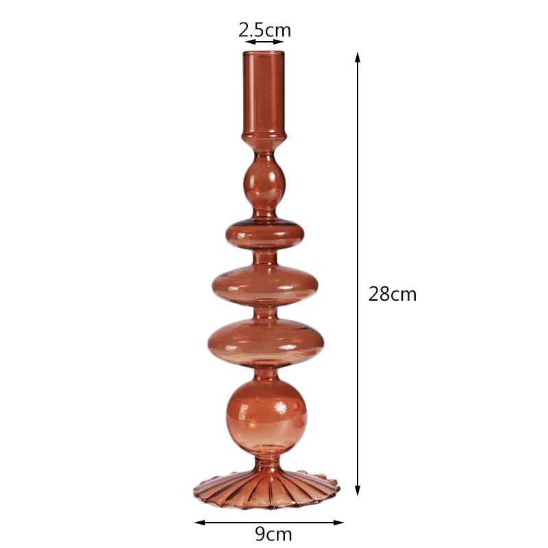 Nordischer Kerzenhalter aus Glas, Party-Glasvase, Heimdekoration, Kerzenständer für Geburtstag, Wending, Kerzenhalter, Wachs, Portavelas, Dekor 08 von Joom DACH
