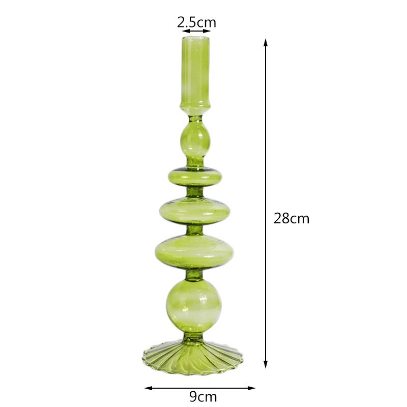 Nordischer Kerzenhalter aus Glas, Party-Glasvase, Heimdekoration, Kerzenständer für Geburtstag, Wending, Kerzenhalter, Wachs, Portavelas, Dekor 09 von Joom DACH