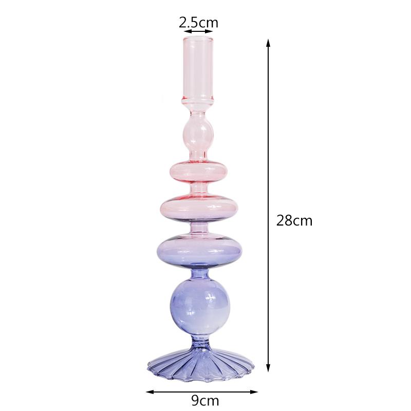 Nordischer Kerzenhalter aus Glas, Party-Glasvase, Heimdekoration, Kerzenständer für Geburtstag, Wending, Kerzenhalter, Wachs, Portavelas, Dekor 15 von Joom DACH