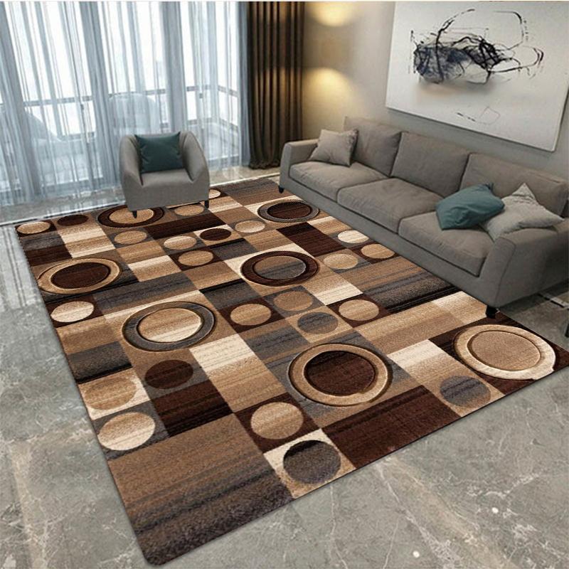 Nordischer minimalistischer Teppich mit geometrischem Aufdruck, dekorativer Teppich für Wohnzimmer und Schlafzimmer, rutschfeste Bodenmatte für Küche und Bad 40cm by 60cm von Joom DACH