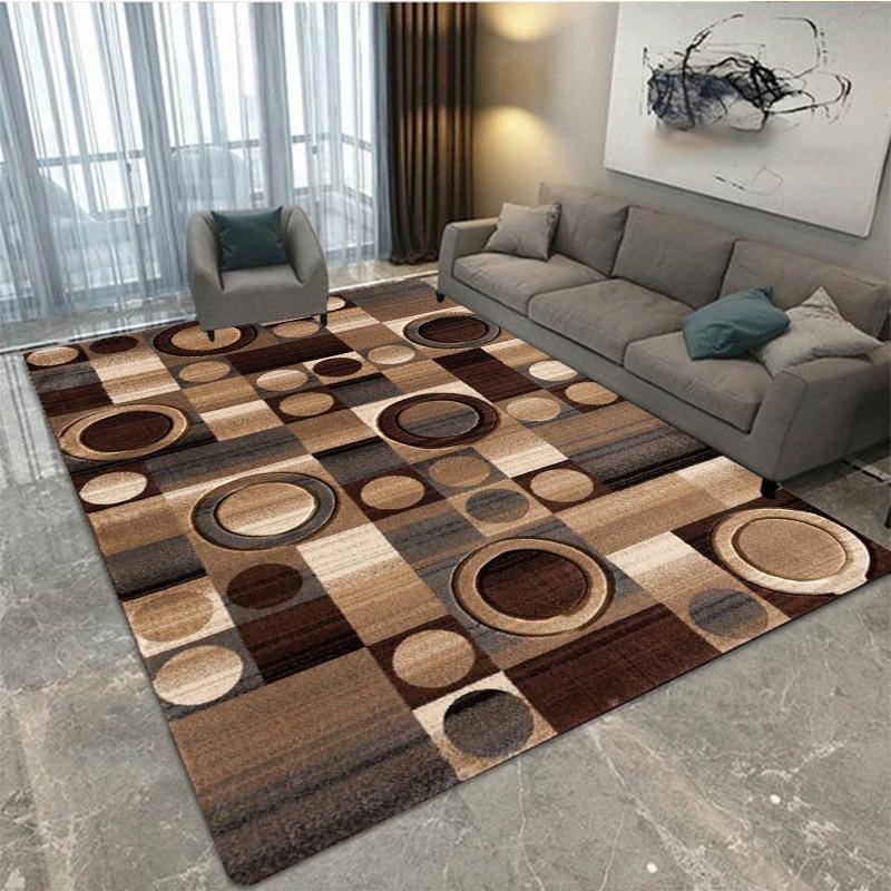 Nordischer minimalistischer Teppich mit geometrischem Aufdruck, dekorativer Teppich für Wohnzimmer und Schlafzimmer, rutschfeste Bodenmatte für Küche und Bad 40cm by 60cm von Joom DACH