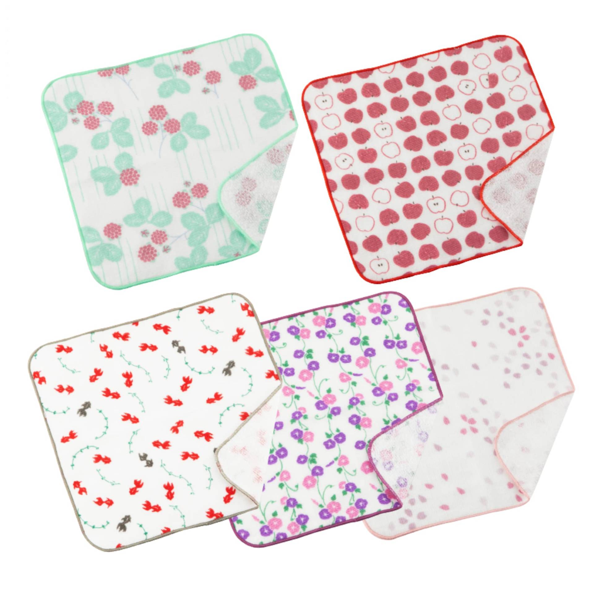 Noren Handtuch Taschentuch Wert 5er Set Muster von Fülle und Wohlstand Kirschblüte Wilder Morgen Mini Senshu Handtuch Handtuch Mini Handtuch 23 x von Joom DACH