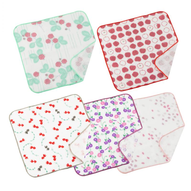 Noren Handtuch Taschentuch Wert 5er Set Muster von Fülle und Wohlstand Kirschblüte Wilder Morgen Mini Senshu Handtuch Handtuch Mini Handtuch 23 x von Joom DACH