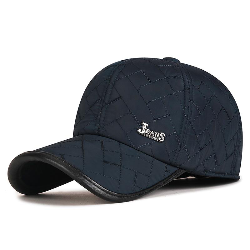 NORTHWOOD Winter Verdickte Winddichte Warme Baseballkappen Ohrenschutz Gitter Baumwollmütze für Herren Trucker-Hüte Kältefeste Baseball-Trucker-Mütze 56-60 cm navy blau von Joom DACH