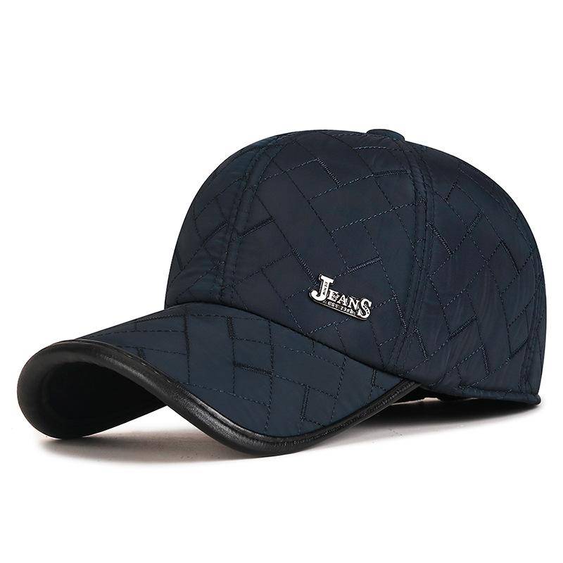 NORTHWOOD Winter Verdickte Winddichte Warme Baseballkappen Ohrenschutz Gitter Baumwollmütze für Herren Trucker-Hüte Kältefeste Baseball-Trucker-Mütze 56-60 cm navy blau von Joom DACH