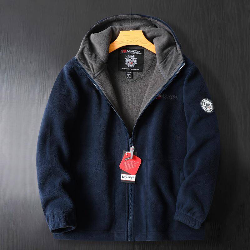 Norwegen Herren Doppel-Fleecejacke - Dickes, hochdichtes Futter für Herbst/Winter M 70-80kg navy blau von Joom DACH