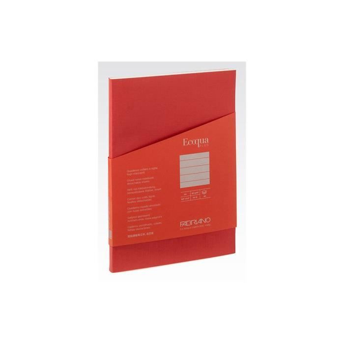 Notizbuch - FABRIA - FABRIANO - A5 - 90 g/m² Papier - 90 Blatt - Roter geklebter Rücken rot von Joom DACH