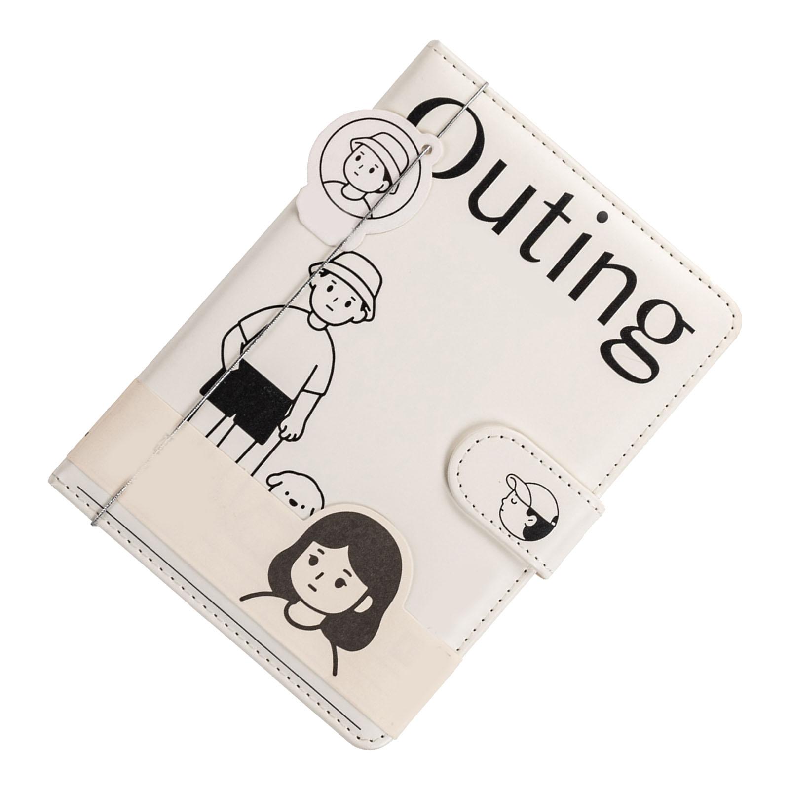 Notizbuch mit magnetischer Schnalle, Cartoon-Scrapbook-Tagebuch mit PU-Lederbezug für Frauen und Mädchen im A5-Format beige von Joom DACH