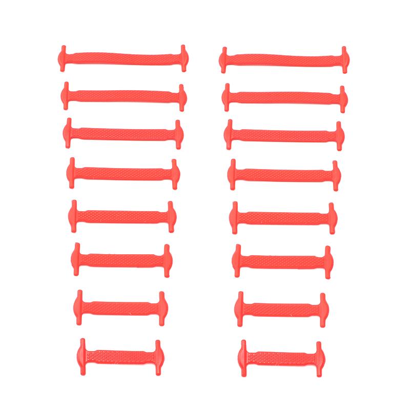 Nr. 8, 16 Stück, Silikon-Schnürsenkel für Schuhe, keine Schnürsenkel, elastische Schnürsenkel, für Turnschuhe, Kinder und Erwachsene, Gummi-Schnürsenkel, Einheitsgröße, passend für alle Schuhe 16Pcs rot von Joom DACH