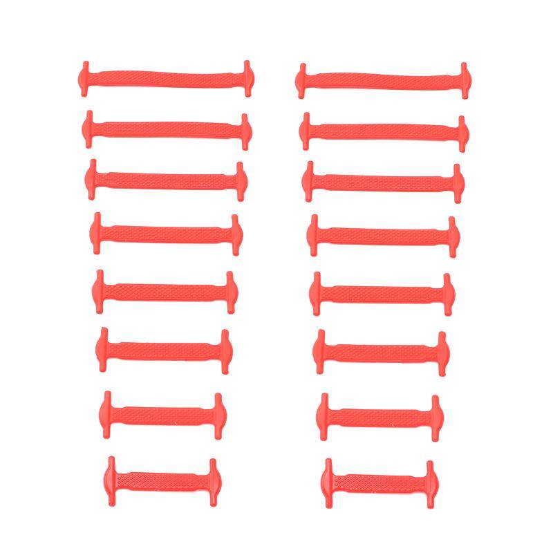 Nr. 8, 16 Stück, Silikon-Schnürsenkel für Schuhe, keine Schnürsenkel, elastische Schnürsenkel, für Turnschuhe, Kinder und Erwachsene, Gummi-Schnürsenkel, Einheitsgröße, passend für alle Schuhe 16Pcs rot von Joom DACH