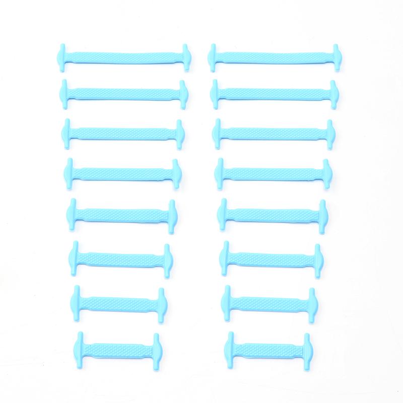 Nr. 8, 16 Stück, Silikon-Schnürsenkel für Schuhe, keine Schnürsenkel, elastische Schnürsenkel, für Turnschuhe, Kinder und Erwachsene, Gummi-Schnürsenkel, Einheitsgröße, passend für alle Schuhe 16Pcs himmelblaue von Joom DACH