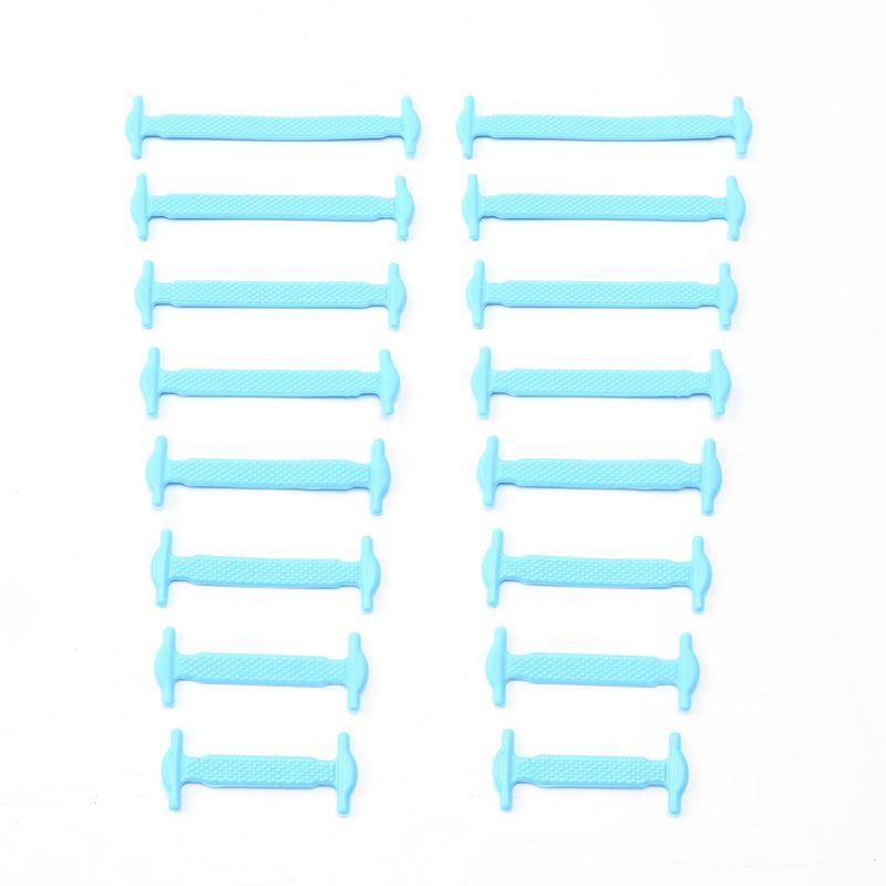 Nr. 8, 16 Stück, Silikon-Schnürsenkel für Schuhe, keine Schnürsenkel, elastische Schnürsenkel, für Turnschuhe, Kinder und Erwachsene, Gummi-Schnürsenkel, Einheitsgröße, passend für alle Schuhe 16Pcs himmelblaue von Joom DACH