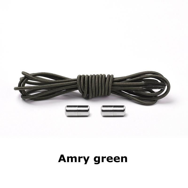 Nr. 8 elastische Schnürsenkel, rund, ohne Binden, Schnürsenkel, Sneakers, Schnürsenkel, für Kinder und Erwachsene, Gummi-elastische Schnürsenkel, Schloss, Einheitsgröße, passend für alle Schuhe armee grüne von Joom DACH