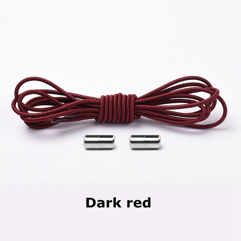 Nr. 8 elastische Schnürsenkel, rund, ohne Binden, Schnürsenkel, Sneakers, Schnürsenkel, für Kinder und Erwachsene, Gummi-elastische Schnürsenkel, Schloss, Einheitsgröße, passend für alle Schuhe dunkelrote von Joom DACH