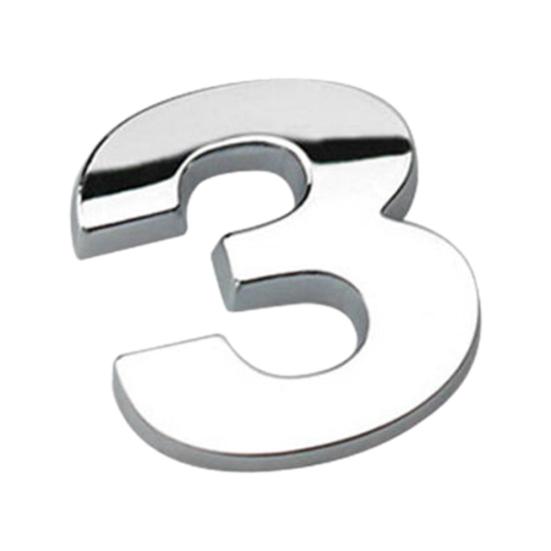 Nummer Buchstabe selbstklebender Autoaufkleber Autoabzeichen Aufkleber Emblem Dekoration 3 silber von Joom DACH