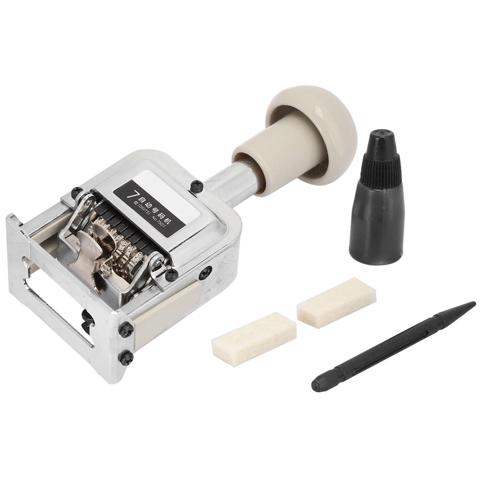 Nummeriermaschine Büroausstattung Schulbedarf Automatische Transposition 7-stelliger Stempel von Joom DACH