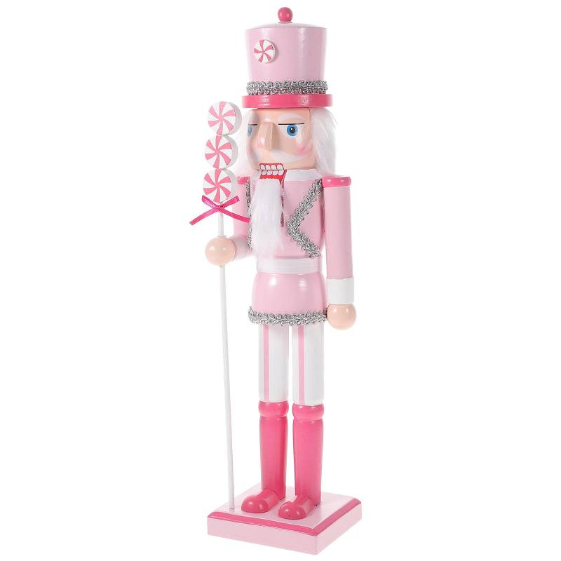 Nussknacker Soldat Weihnachten Desktop Nussknacker Figuren Rosa Süßigkeiten Spielzeug Dekorationen Weihnachten Holzhandwerk Mädchen Kind Kranz von Joom DACH