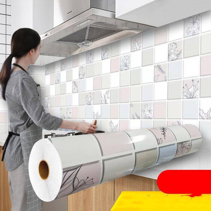 Ölbeständiger Küchenherd-Aufkleber, selbstklebende Tapeten, wasserfest, hochtemperaturbeständig, Küchendekoration, Kontaktpapier 60cm x 300cm von Joom DACH