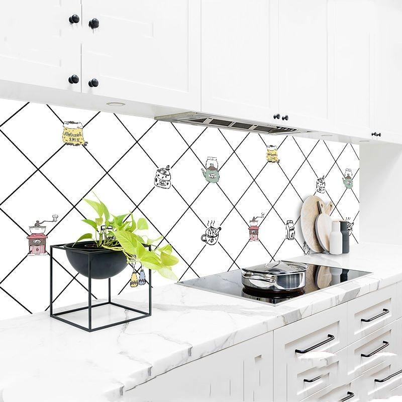 Ölbeständiger Küchenherd-Aufkleber, selbstklebende Tapeten, wasserfest, hochtemperaturbeständig, Küchendekoration, Kontaktpapier 60cm x 500cm von Joom DACH